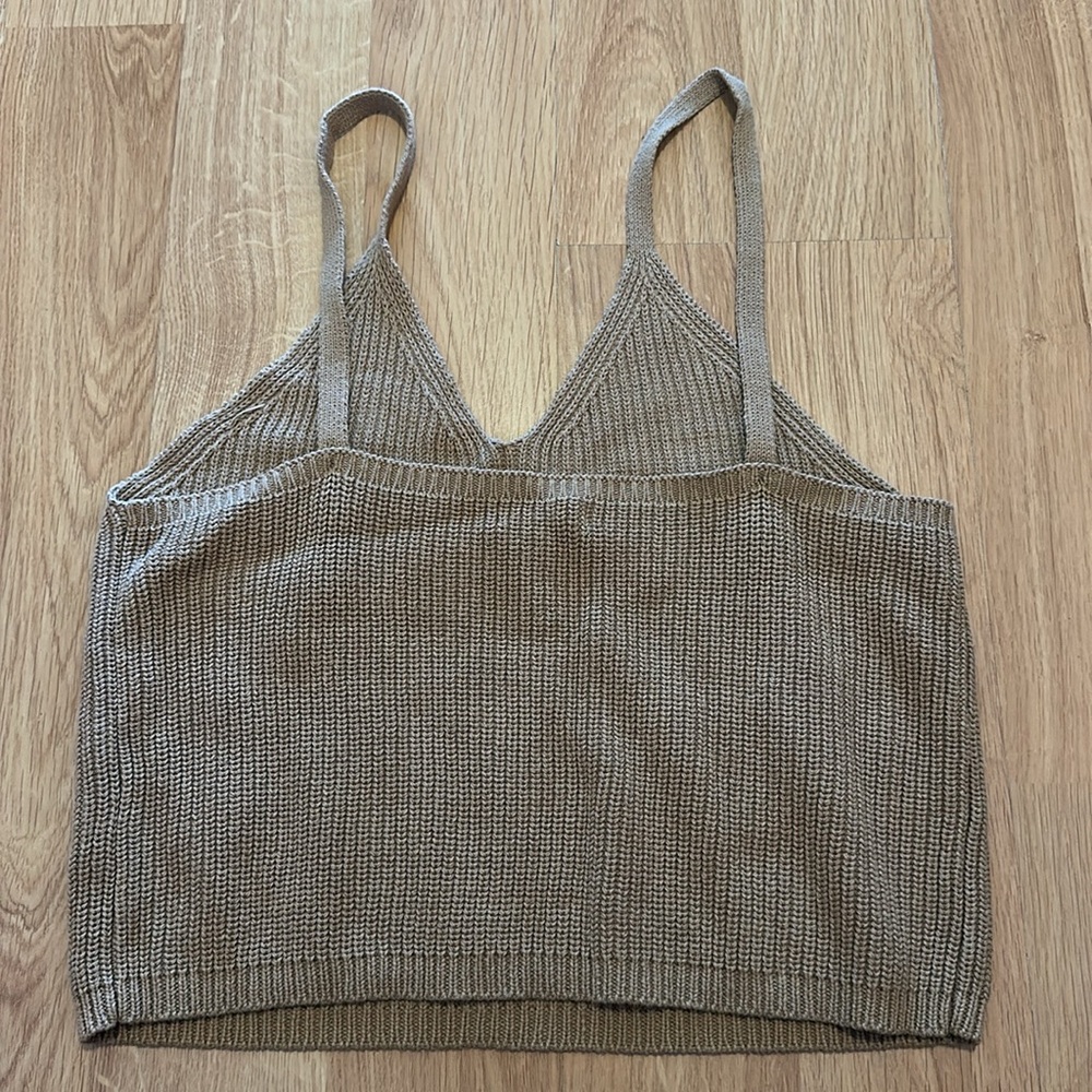 Frye Tan Ribbed Sweater Tank - Picture 2 of 5